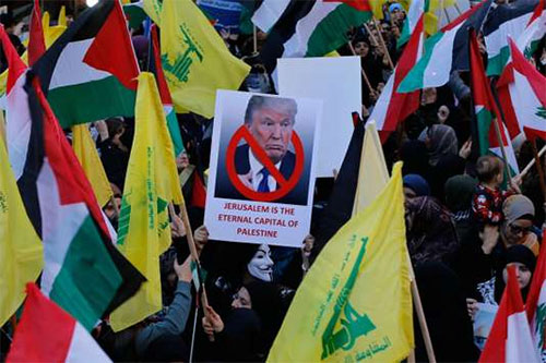 protesta contra la decisión de Trump Trump amenaza a los palestinos